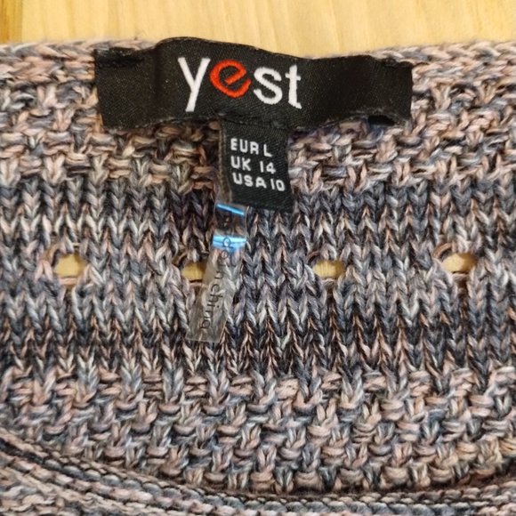 Yest Knit Pullover Sweater 100% Cotton Crew Neck Long Sleeve Multicolor Size 10 - Picture 3 of 9